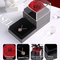 Preserved Red Real Rose with I Love You Necklace Mothers Day Gifts - 7DAY'S