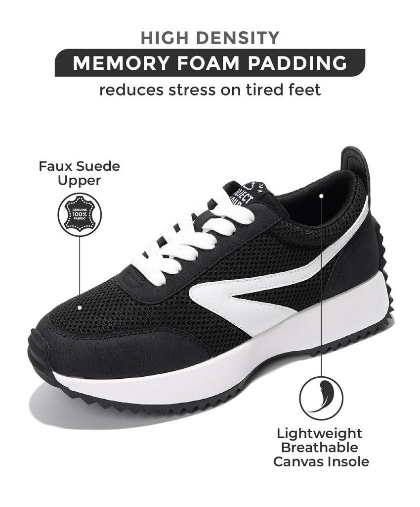 Project Cloud Womens Sneakers - Memory Foam Insole and Lightweight Spring Shoes - Non - Slip Lace Up Trendy Shoes - Fashion Sneakers for Women 2025 - 7DAY'S