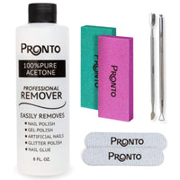 Pronto 100% Acetone Gel Nail Polish Remover - Gel Polish Remover for Nails | Acetone Nail Polish Remover For Nails for Removal of Glue, Gel, Acrylic & Dip | Gel Polish Remover, 8 Fl oz - 7DAY'S