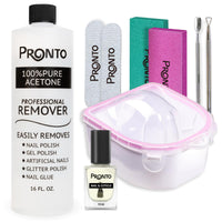 Pronto 100% Acetone Gel Nail Polish Remover - Gel Polish Remover for Nails | Acetone Nail Polish Remover For Nails for Removal of Glue, Gel, Acrylic & Dip | Gel Polish Remover, 8 Fl oz - 7DAY'S