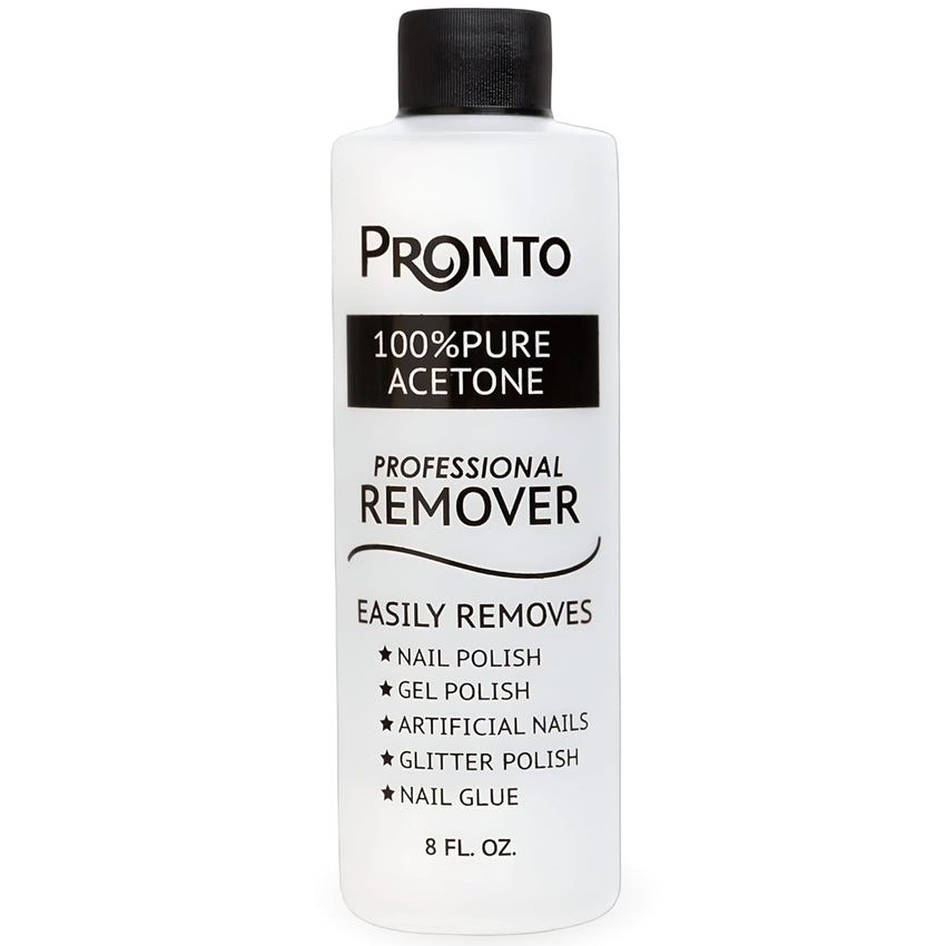 Pronto 100% Acetone Gel Nail Polish Remover - Gel Polish Remover for Nails | Acetone Nail Polish Remover For Nails for Removal of Glue, Gel, Acrylic & Dip | Gel Polish Remover, 8 Fl oz - 7DAY'S