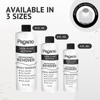 Pronto 100% Acetone Gel Nail Polish Remover - Gel Polish Remover for Nails | Acetone Nail Polish Remover For Nails for Removal of Glue, Gel, Acrylic & Dip | Gel Polish Remover, 8 Fl oz - 7DAY'S