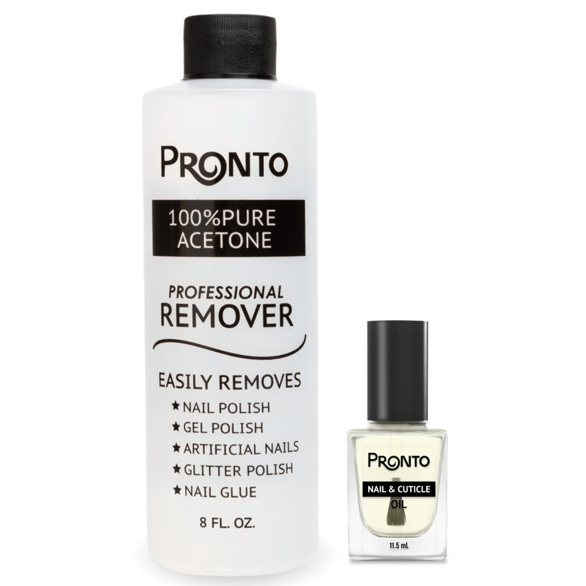 Pronto 100% Acetone Gel Nail Polish Remover - Gel Polish Remover for Nails | Acetone Nail Polish Remover For Nails for Removal of Glue, Gel, Acrylic & Dip | Gel Polish Remover, 8 Fl oz - 7DAY'S