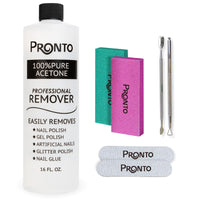 Pronto 100% Acetone Gel Nail Polish Remover - Gel Polish Remover for Nails | Acetone Nail Polish Remover For Nails for Removal of Glue, Gel, Acrylic & Dip | Gel Polish Remover, 8 Fl oz - 7DAY'S