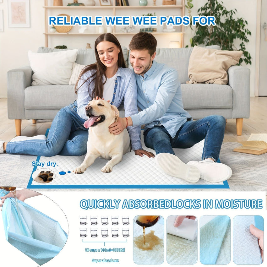 Puppy Pee Pads 24"x24" - 100 Count | Dog Pee Training Pads Super Absorbent & Leak - Proof | Disposable Pet Piddle and Potty Pads for Puppies | Dogs | Doggie| Cats | Rabbits - 7DAY'S