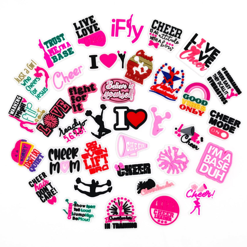 PVC Shoe Charms for Clog Sandals, USA Flag, Dancing, Cheerleading, DIY Shoe Decoration Charms, Party Favor - 7DAY'S