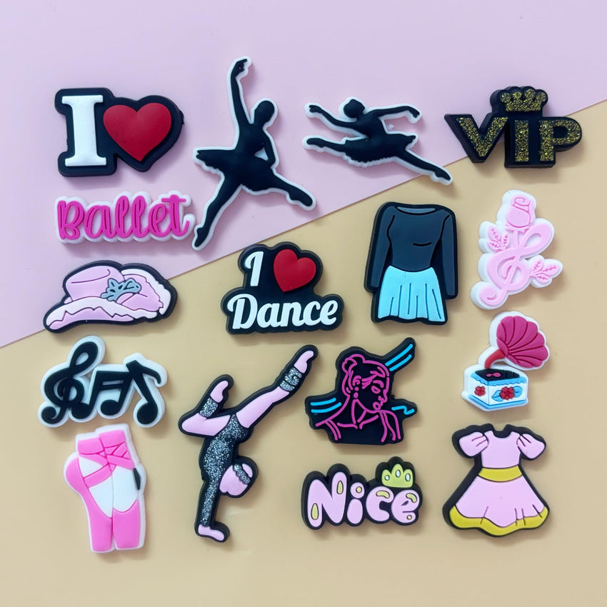 PVC Shoe Charms for Clog Sandals, USA Flag, Dancing, Cheerleading, DIY Shoe Decoration Charms, Party Favor - 7DAY'S