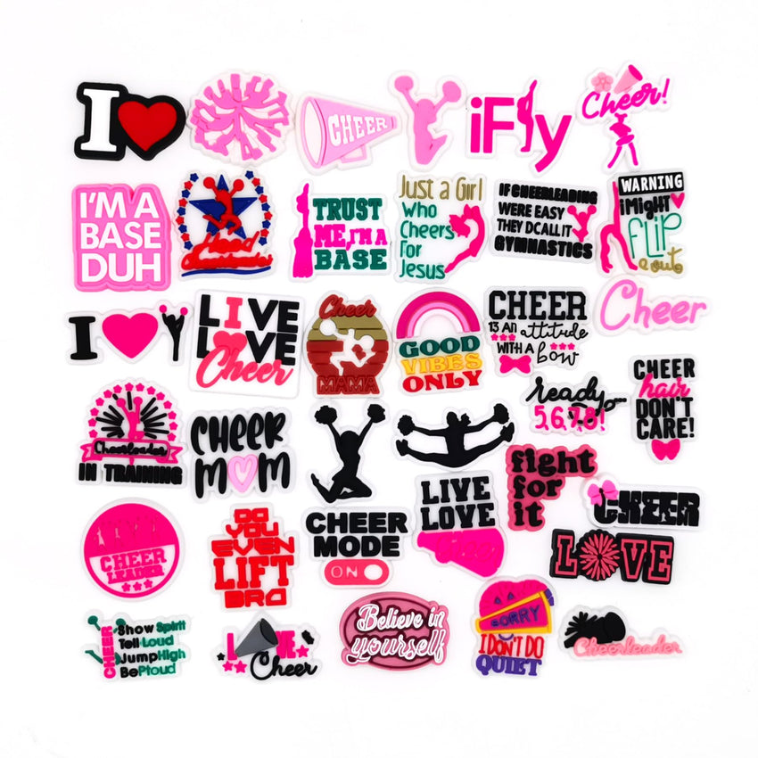 PVC Shoe Charms for Clog Sandals, USA Flag, Dancing, Cheerleading, DIY Shoe Decoration Charms, Party Favor - 7DAY'S