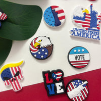 PVC Shoe Charms for Clog Sandals, USA Flag, Dancing, Cheerleading, DIY Shoe Decoration Charms, Party Favor - 7DAY'S