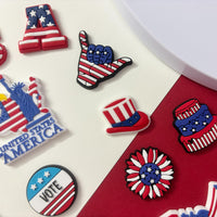 PVC Shoe Charms for Clog Sandals, USA Flag, Dancing, Cheerleading, DIY Shoe Decoration Charms, Party Favor - 7DAY'S