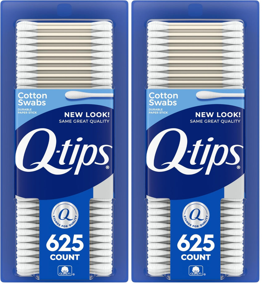 Q - tips Cotton Swabs For Hygiene and Beauty Care Original Cotton Swab Made With 100% Cotton 625 Count, WHITE - 7DAY'S