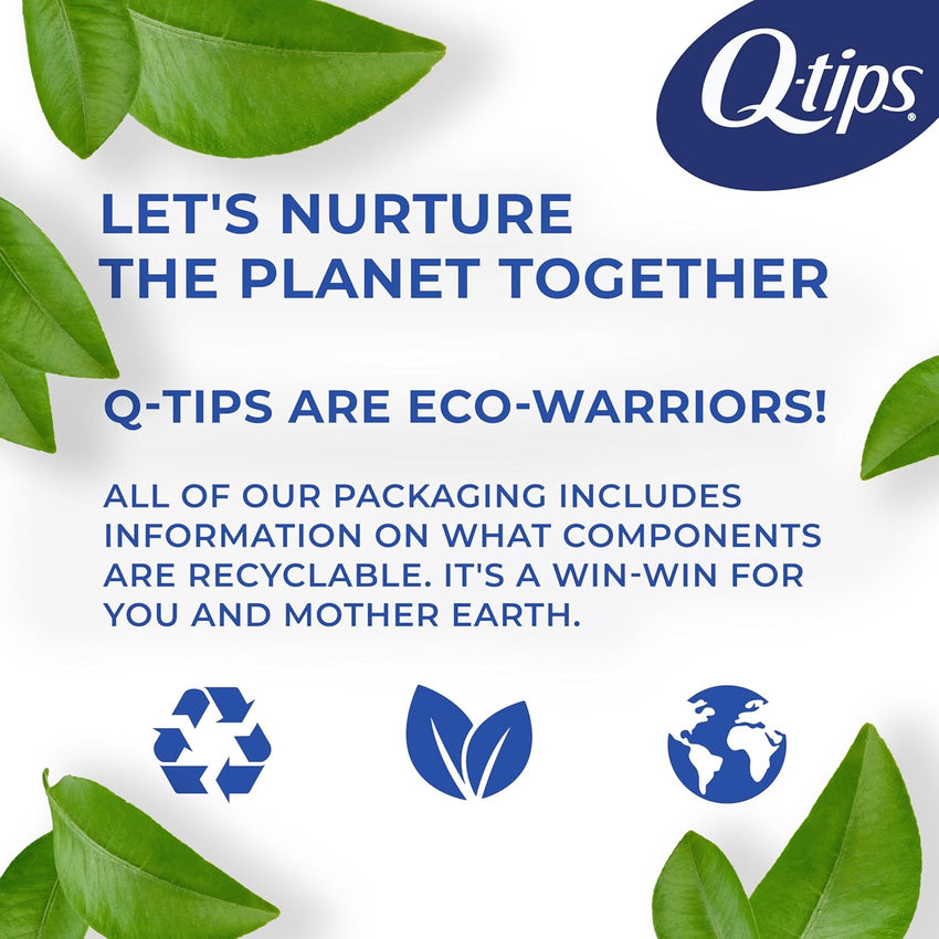 Q - tips Cotton Swabs For Hygiene and Beauty Care Original Cotton Swab Made With 100% Cotton 625 Count, WHITE - 7DAY'S