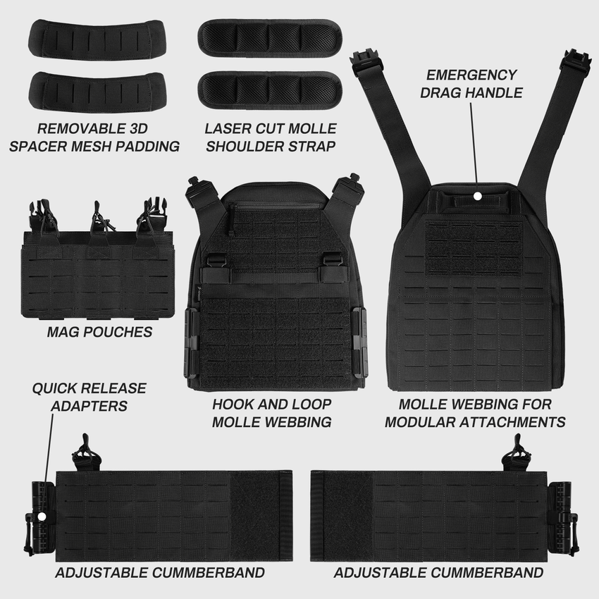 Quick Release Airsoft Weighted Military Breathable Vests - 7DAY'S
