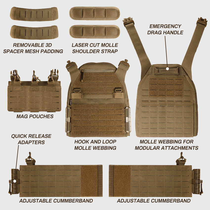Quick Release Airsoft Weighted Military Breathable Vests - 7DAY'S