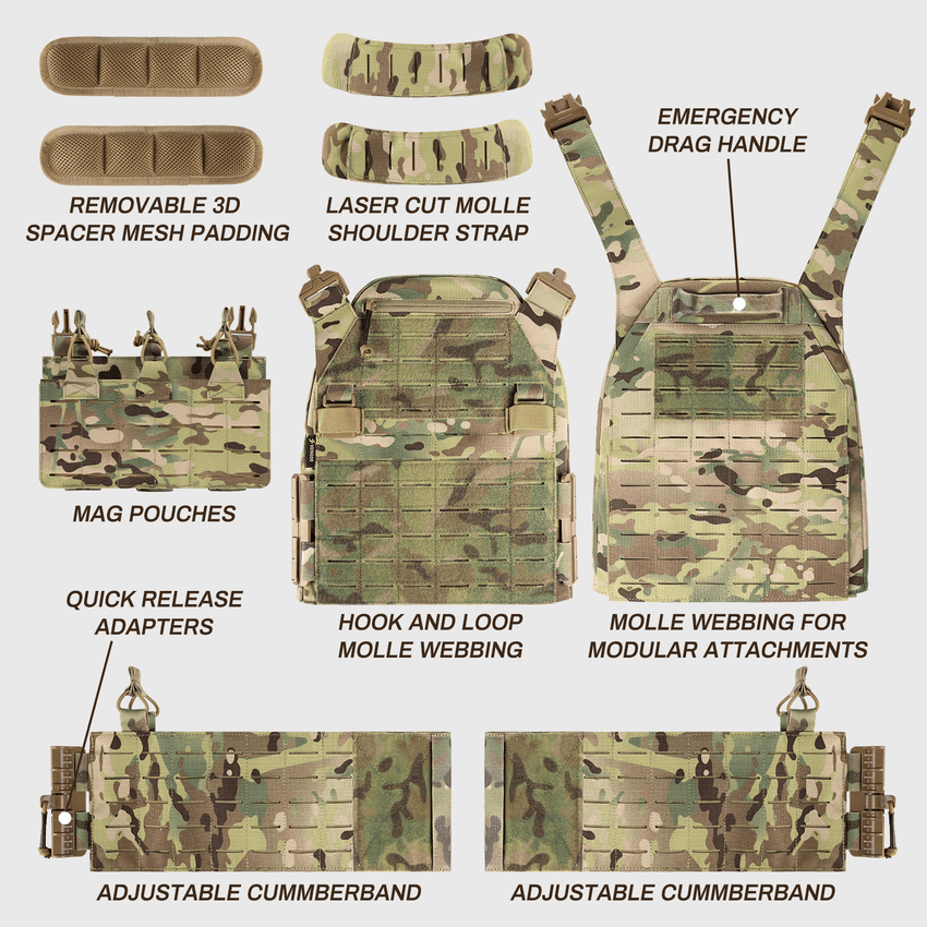 Quick Release Airsoft Weighted Military Breathable Vests - 7DAY'S