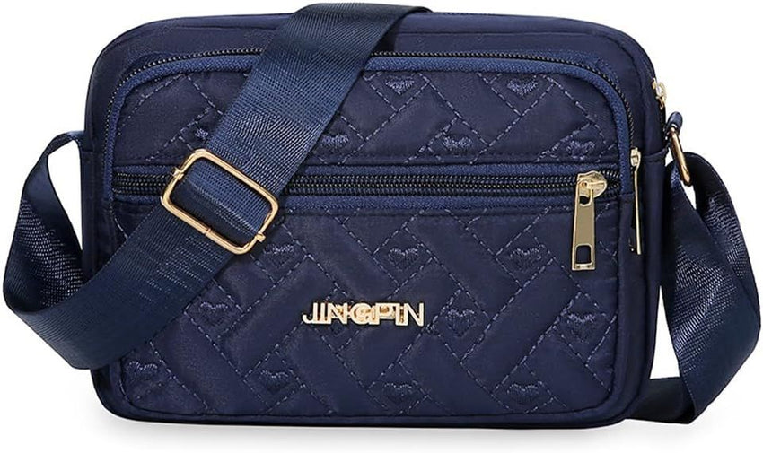 Quilted Crossbody Bags for Women - Oxford Cloth Multi - Layer Shoulder Handbag with Wide Strap - Casual Embroidery Business Bag - 7DAY'S