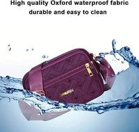 Quilted Crossbody Bags for Women - Oxford Cloth Multi - Layer Shoulder Handbag with Wide Strap - Casual Embroidery Business Bag - 7DAY'S