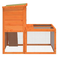 Rabbit Hutch Brown 40.2"x35.4"x33.3" Solid Wood Pine - 7DAY'S