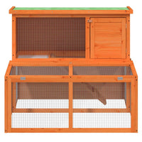 Rabbit Hutch Brown 40.2"x35.4"x33.3" Solid Wood Pine - 7DAY'S