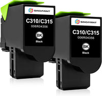 Remanufactured C310 C315 Toner Cartridge Replacement 006R04356 for Xerox C310 C315(2 - Pack Black) - 7DAY'S