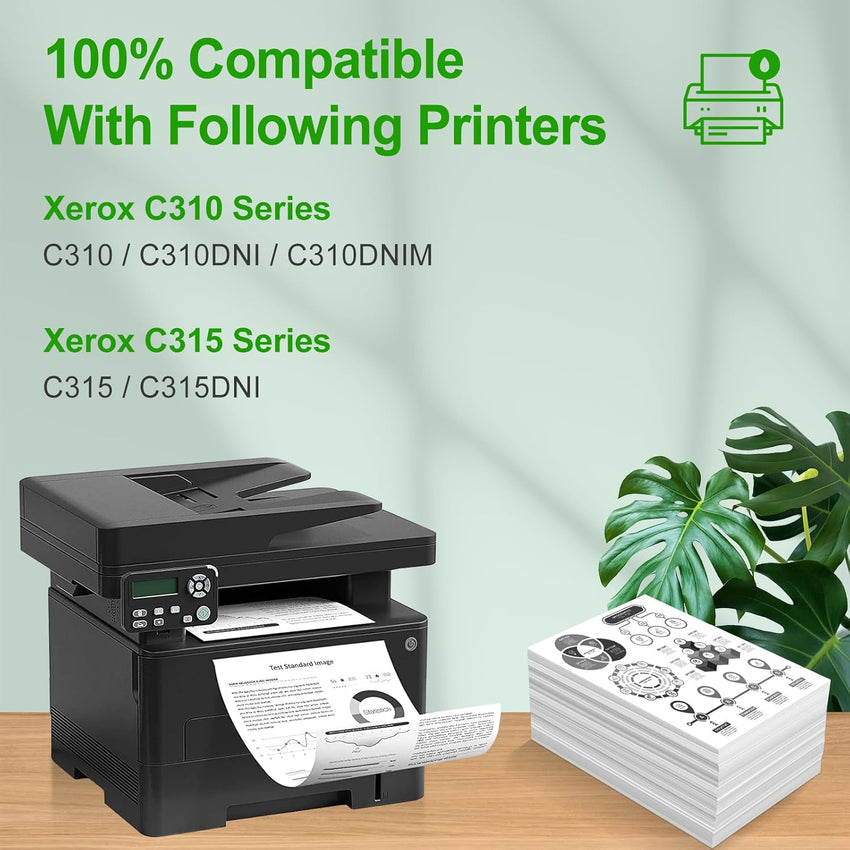 Remanufactured C310 C315 Toner Cartridge Replacement 006R04356 for Xerox C310 C315(2 - Pack Black) - 7DAY'S