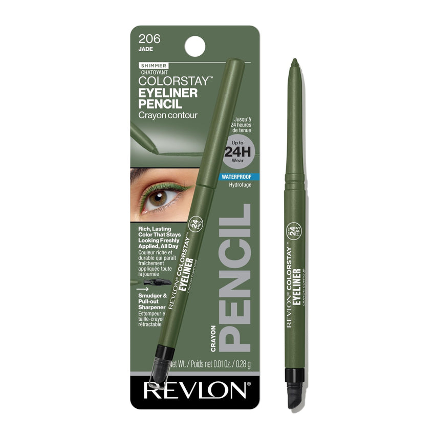 Revlon ColorStay Pencil Waterproof Eyeliner, Smudge - Proof, Eye Makeup with Built - In Sharpener, 202 Black Brown, 0.01 oz - 7DAY'S