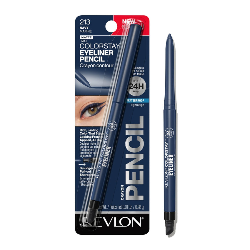 Revlon ColorStay Pencil Waterproof Eyeliner, Smudge - Proof, Eye Makeup with Built - In Sharpener, 202 Black Brown, 0.01 oz - 7DAY'S