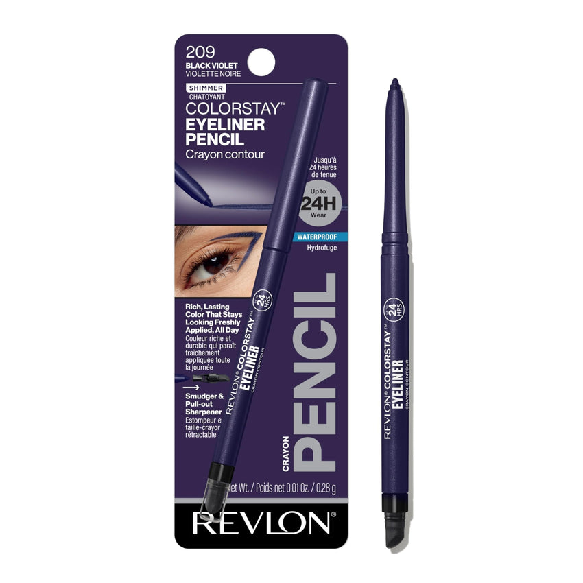 Revlon ColorStay Pencil Waterproof Eyeliner, Smudge - Proof, Eye Makeup with Built - In Sharpener, 202 Black Brown, 0.01 oz - 7DAY'S