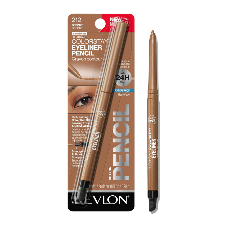 Revlon ColorStay Pencil Waterproof Eyeliner, Smudge - Proof, Eye Makeup with Built - In Sharpener, 202 Black Brown, 0.01 oz - 7DAY'S