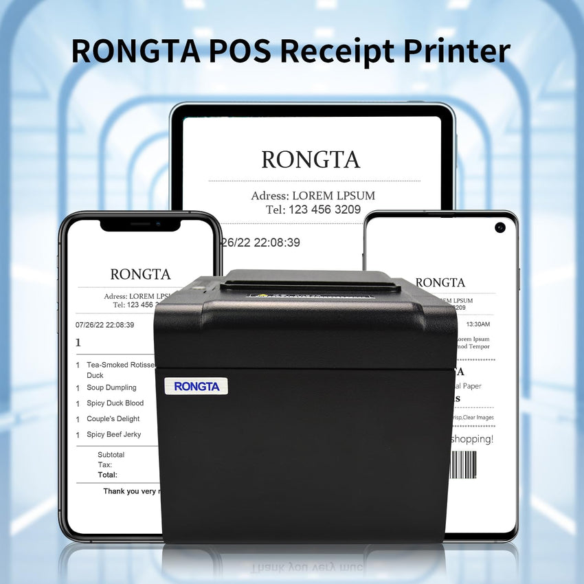 Rongta POS Receipt Printer, 80mm Thermal Printer, ESC/POS, Restaurant Kitchen Printer with Auto Cutter Support Cash Drawer,USB Serial Ethernet Receipts Printer for Small Business (RP326 - USE) - 7DAY'S
