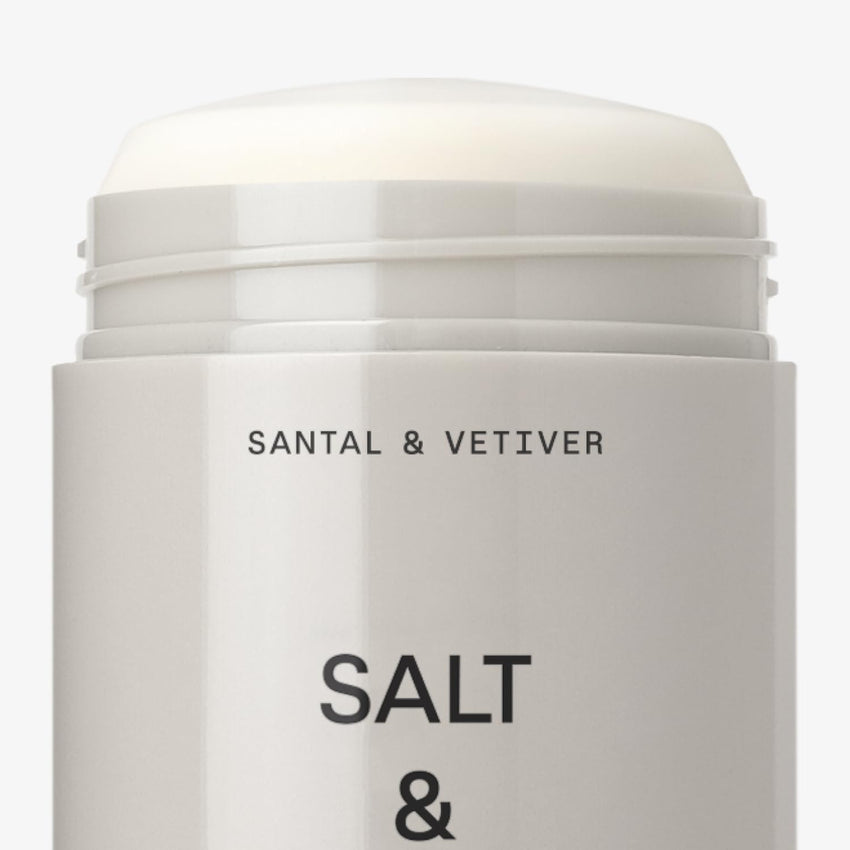 SALT & STONE Aluminum Free Deodorant | Extra Strength 48 Hour Protection for Women & Men | Made with Seaweed Extracts, Shea Butter & Prebiotics (Santal & Vetiver) - 7DAY'S
