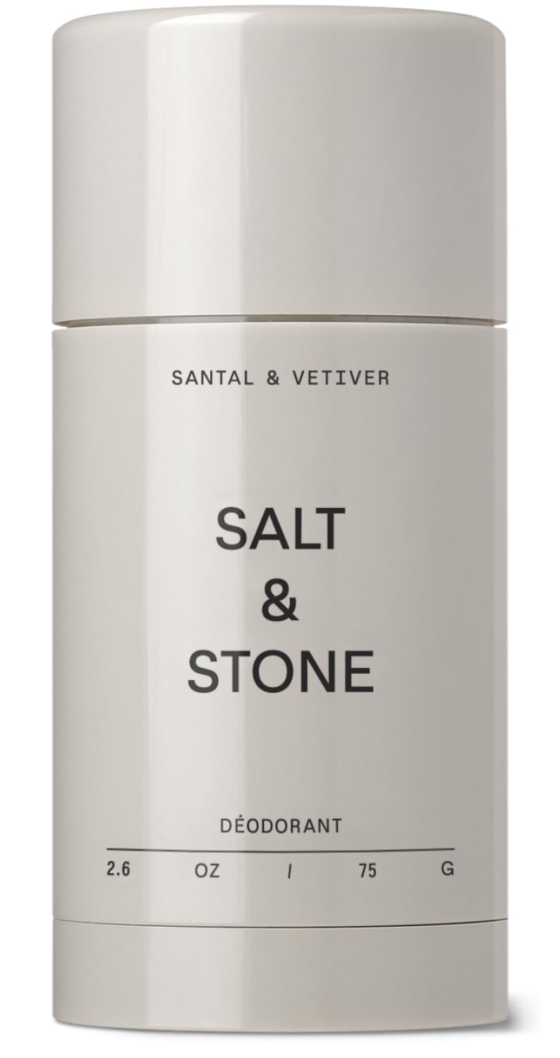 SALT & STONE Aluminum Free Deodorant | Extra Strength 48 Hour Protection for Women & Men | Made with Seaweed Extracts, Shea Butter & Prebiotics (Santal & Vetiver) - 7DAY'S
