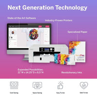 Sawgrass SG500 VersiFlex Printer Bundle, Innovative Inks & Light Heat Transfer Paper Bundle - Soft - Touch Infusible Ink, 8.5x11 Paper - Professional Results on Untreated Fabric and Wood - 7DAY'S