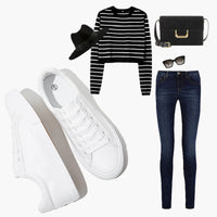 SERNIAL Womens White Tennis Shoes PU Leather Sneakers Casual Walking Shoes for Women - 7DAY'S