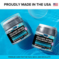 SimplyVital Collagen, Retinol & Hyaluronic Acid Cream - Anti - Aging Face Moisturizer for Face, Firming Skin Care Neck & Décolleté - Made in USA, Daily Moisturizer Face Cream Day & Night - 1.7 fl.oz. - 7DAY'S