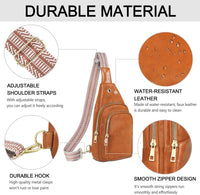 Sling Bag For Women, Leather Fanny Pack With Detachable Strap, Crossbody Chest Bag With Anti Theft For Travel(Black And Brown) - 7DAY'S