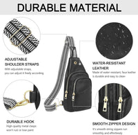 Sling Bag For Women, Leather Fanny Pack With Detachable Strap, Crossbody Chest Bag With Anti Theft For Travel(Black And Brown) - 7DAY'S