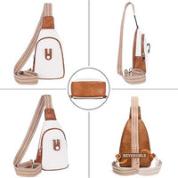 Small Sling Bag for Women Crossbody Bags for Women Trendy Leather Chest Waist Bag Mini Fanny Packs Cross Body Purse for Travel (Style B Off White) - 7DAY'S