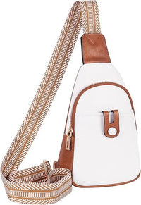 Small Sling Bag for Women Crossbody Bags for Women Trendy Leather Chest Waist Bag Mini Fanny Packs Cross Body Purse for Travel (Style B Off White) - 7DAY'S