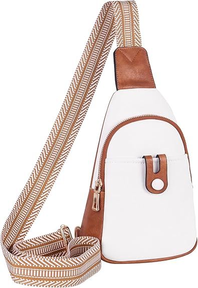 Small Sling Bag for Women Crossbody Bags for Women Trendy Leather Chest Waist Bag Mini Fanny Packs Cross Body Purse for Travel (Style B Off White) - 7DAY'S
