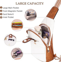 Small Sling Bag for Women Crossbody Bags for Women Trendy Leather Chest Waist Bag Mini Fanny Packs Cross Body Purse for Travel (Style B Off White) - 7DAY'S