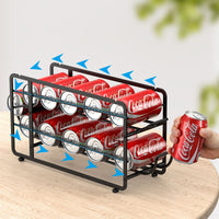 Soda Can Organizer Storage Rack, 2 Pack Stackable Beverage Soda Can Dispenser Organizer Holder for Refrigerator, Cabinet, Pantry - 7DAY'S