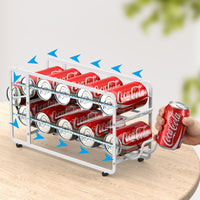 Soda Can Organizer Storage Rack, 2 Pack Stackable Beverage Soda Can Dispenser Organizer Holder for Refrigerator, Cabinet, Pantry - 7DAY'S
