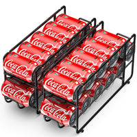 Soda Can Organizer Storage Rack, 2 Pack Stackable Beverage Soda Can Dispenser Organizer Holder for Refrigerator, Cabinet, Pantry - 7DAY'S