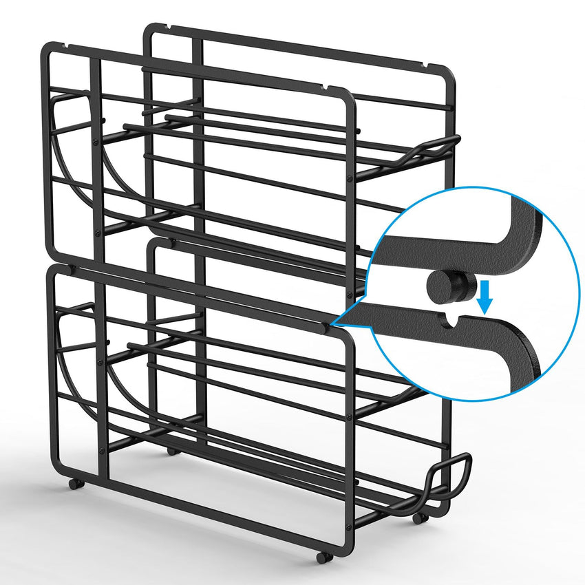 Soda Can Organizer Storage Rack, 2 Pack Stackable Beverage Soda Can Dispenser Organizer Holder for Refrigerator, Cabinet, Pantry - 7DAY'S