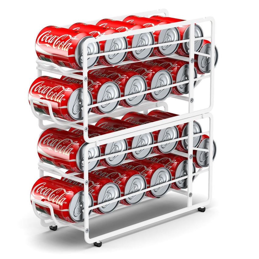 Soda Can Organizer Storage Rack, 2 Pack Stackable Beverage Soda Can Dispenser Organizer Holder for Refrigerator, Cabinet, Pantry - 7DAY'S