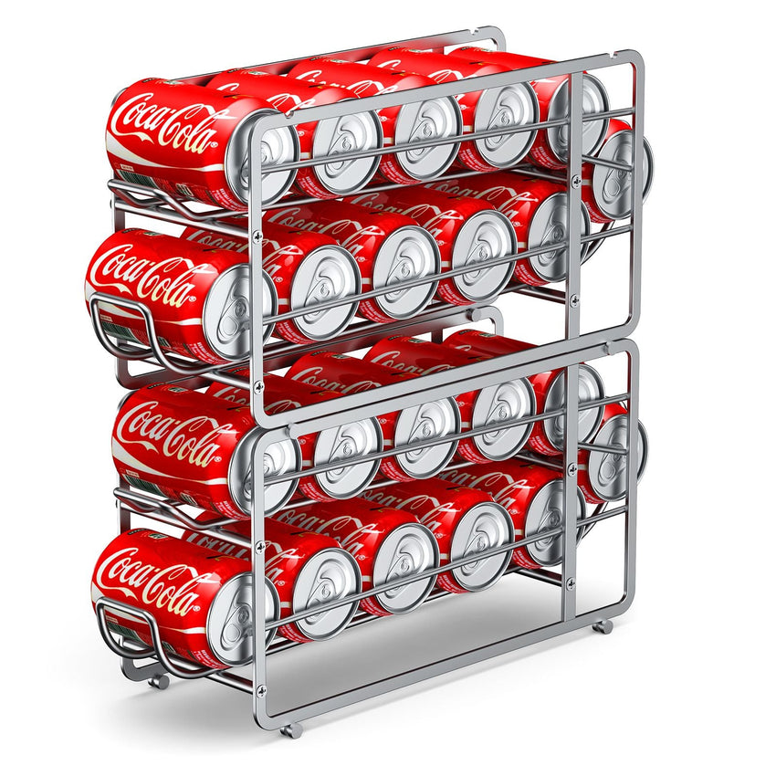Soda Can Organizer Storage Rack, 2 Pack Stackable Beverage Soda Can Dispenser Organizer Holder for Refrigerator, Cabinet, Pantry - 7DAY'S