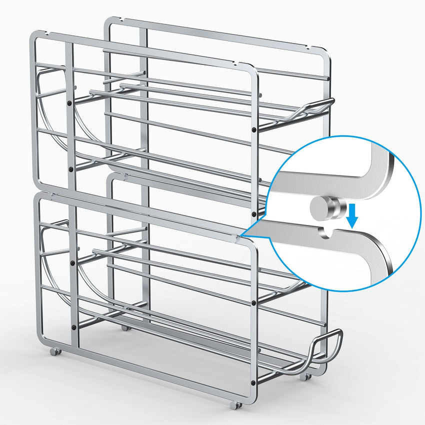 Soda Can Organizer Storage Rack, 2 Pack Stackable Beverage Soda Can Dispenser Organizer Holder for Refrigerator, Cabinet, Pantry - 7DAY'S