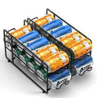 Soda Can Organizer Storage Rack, 2 Pack Stackable Beverage Soda Can Dispenser Organizer Holder for Refrigerator, Cabinet, Pantry - 7DAY'S