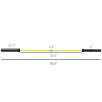 Soozier 7.2ft Weight Bar, Olympic Bar with Rotating Sleeves, Non - Slip Knurling Grip, 1500lbs Weight Capacity, Yellow - 7DAY'S